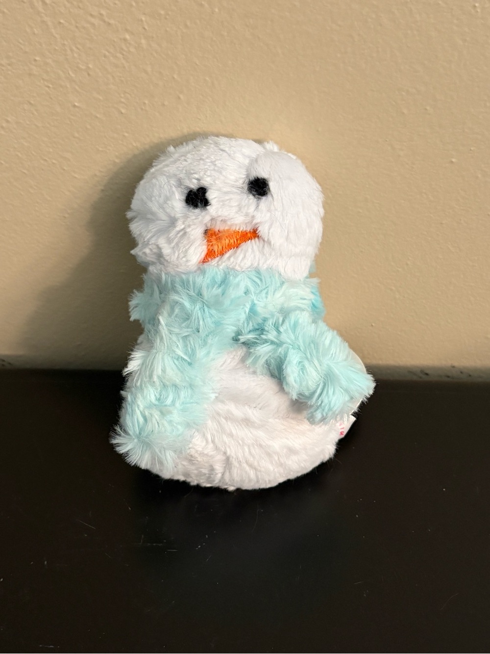 Minky Mini Plush Snowman with Light Blue Scarf